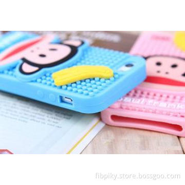 Cute Monkey iPhone 5S Protective Cases Silicone Pink / Sky